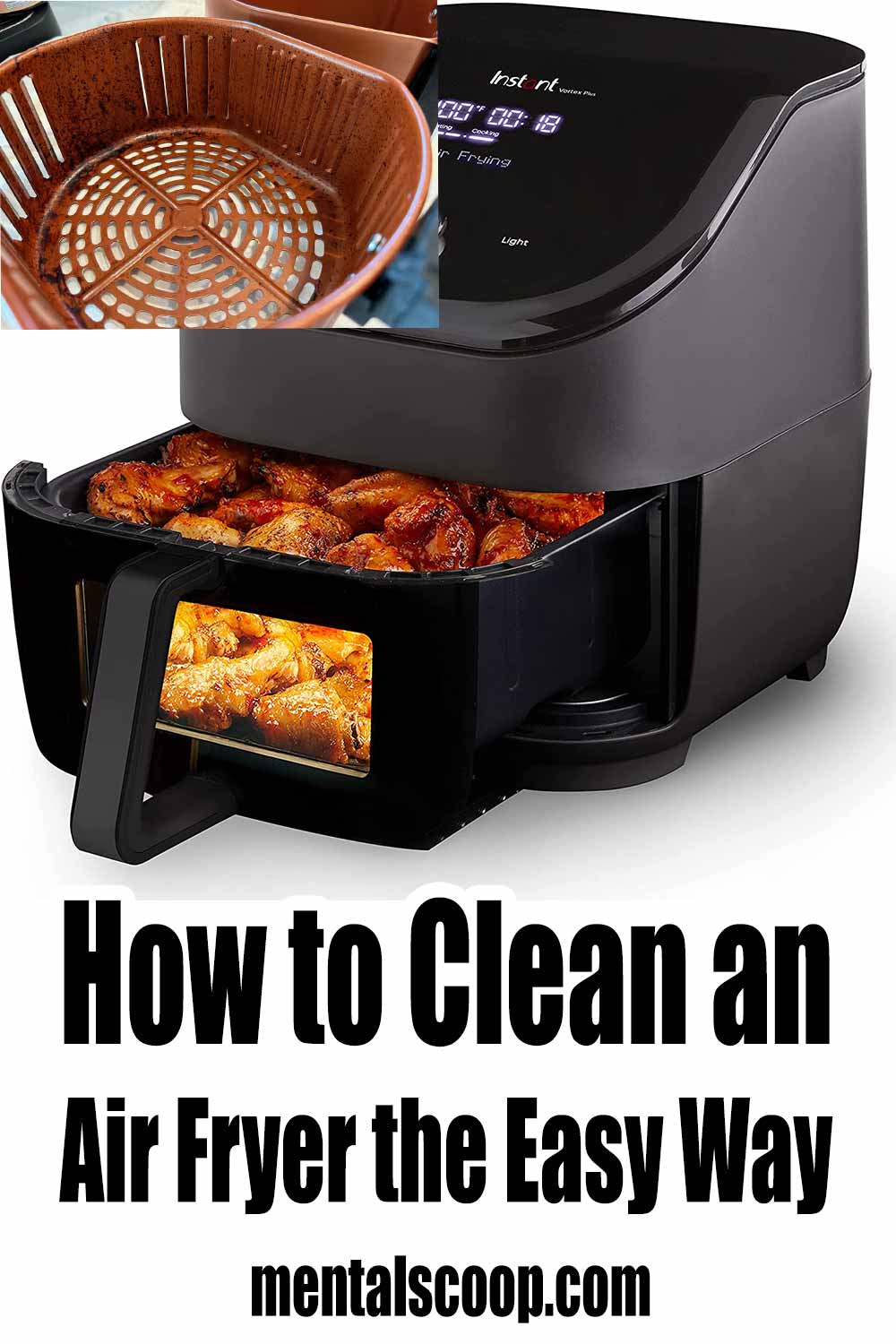 here's how to clean your air fryer basket the easy way. #AirFryer